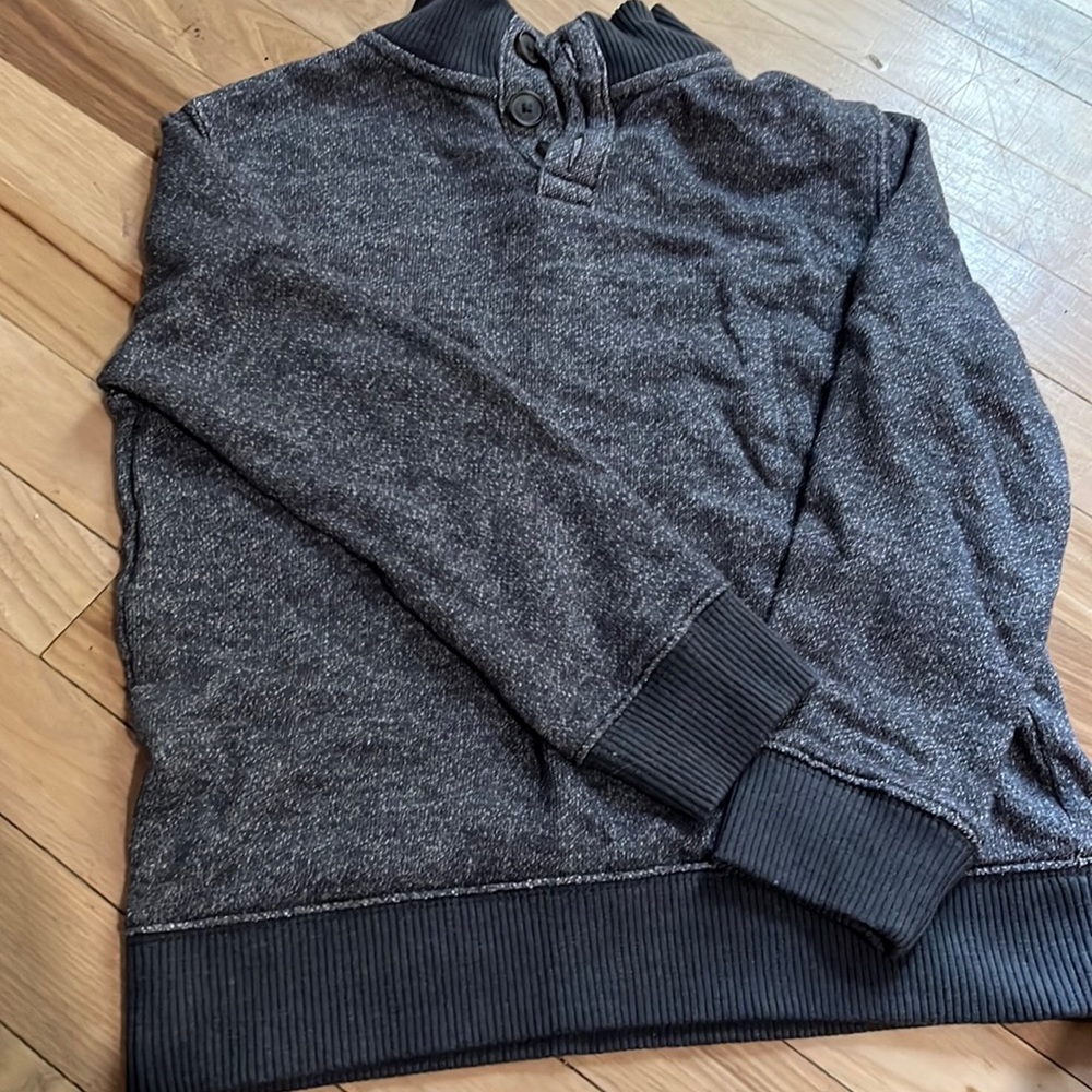 Grey Button Front Sweater with Long Sleeves